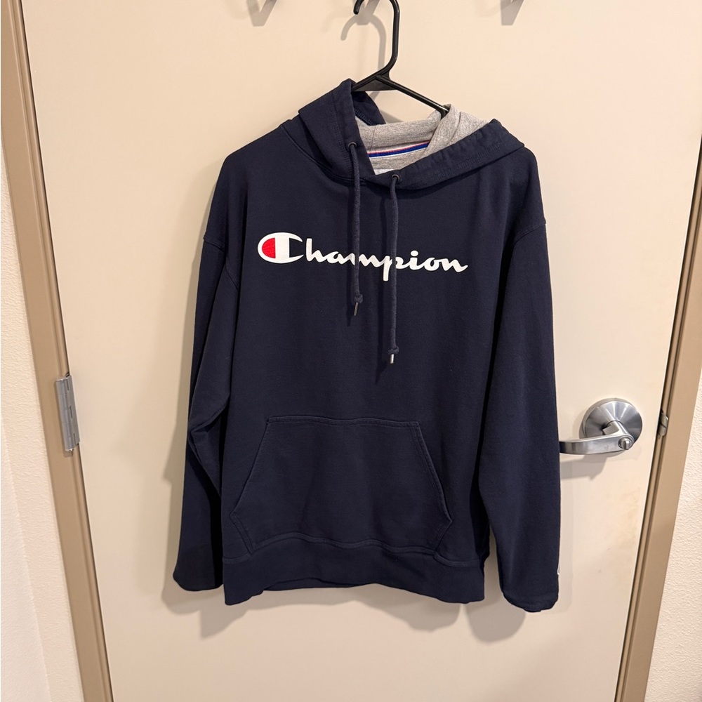 Champion Men's Dark Blue Pullover Hoodie